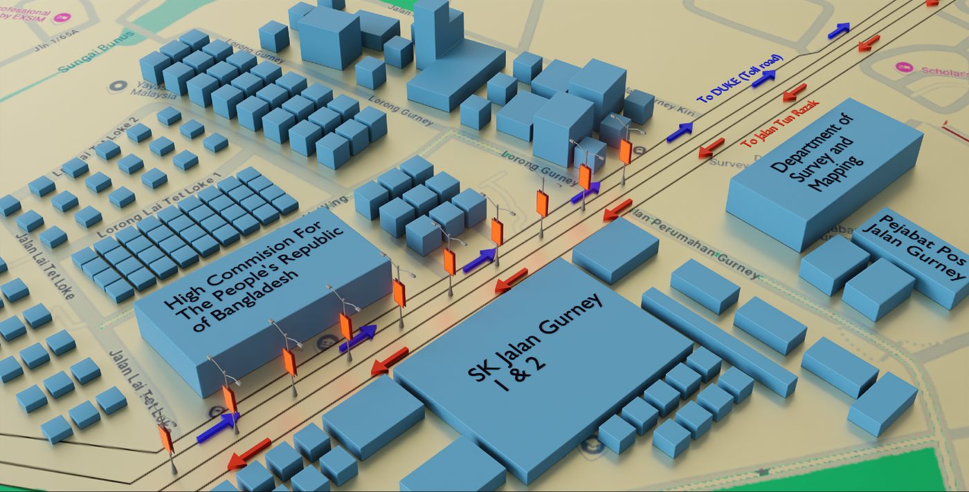 Coverage map of OmniGrid Grid 02 along Jalan Sultan Yahya Petra in the Kuala Lumpur city centre